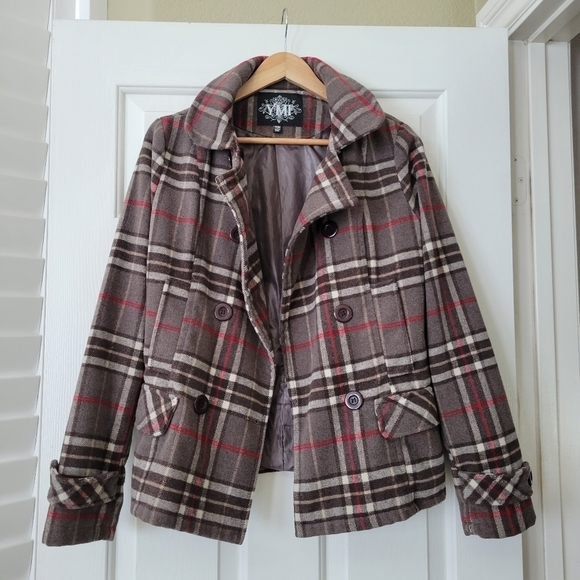 YMI Jackets & Blazers - Plaid Checkered Coat Jacket
